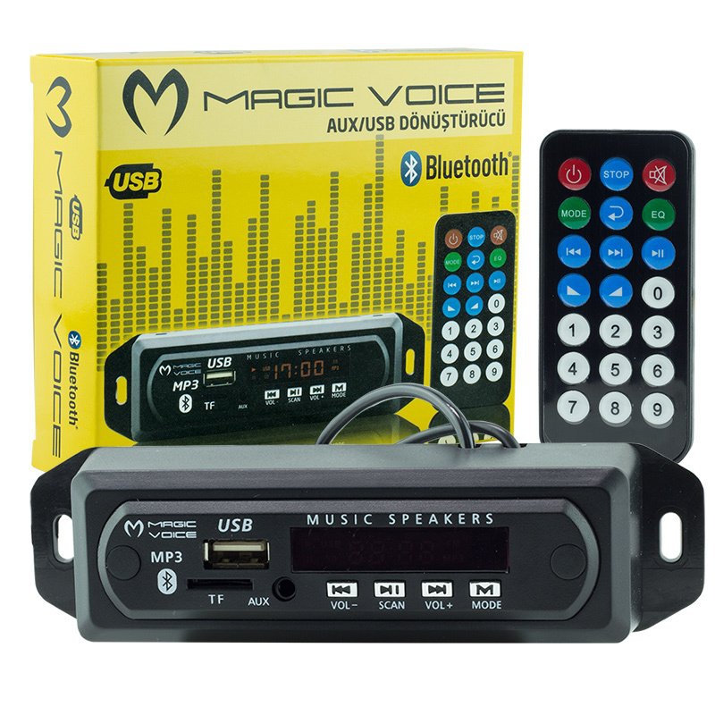 MAGICVOICE USB-400 BLUETOOTH/AUX USB/SD/MMC MİKROFONLU-KUMANDALI OTO TEYP ÇEVİRİCİ DİJİTAL PLAYER 16399