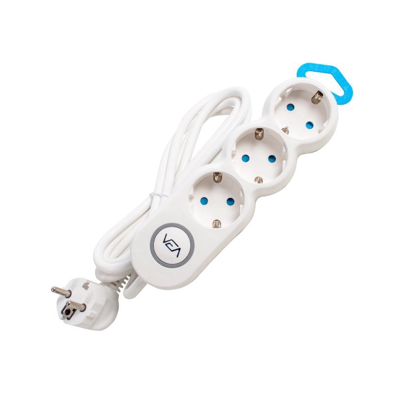VEA VE-2S3S 3’LÜ 1.5 METRE KABLOLU ANAHTARLI GRUP PRİZ 18403