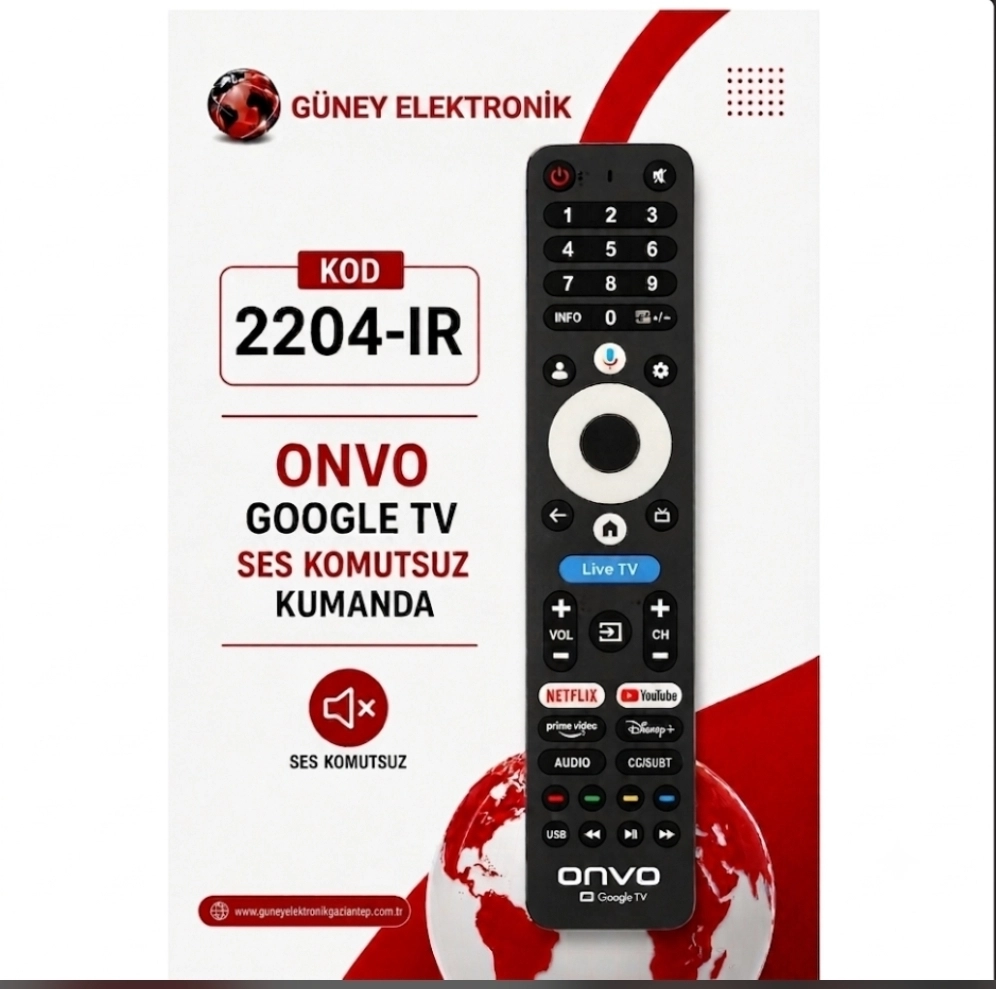 SX2204-IR ONVO GOOGLE TV SES KOMUTSUZ LED TV KUMANDA