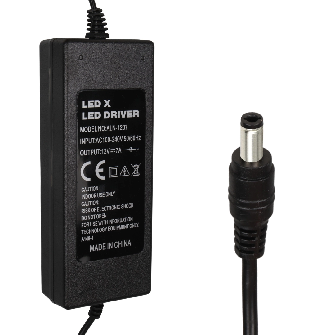 LEDX ALN-1207 12 VOLT - 7 AMPER 5.5*2.5 UÇLU PLASTİK KASA MASAÜSTÜ ADAPTÖR 29454