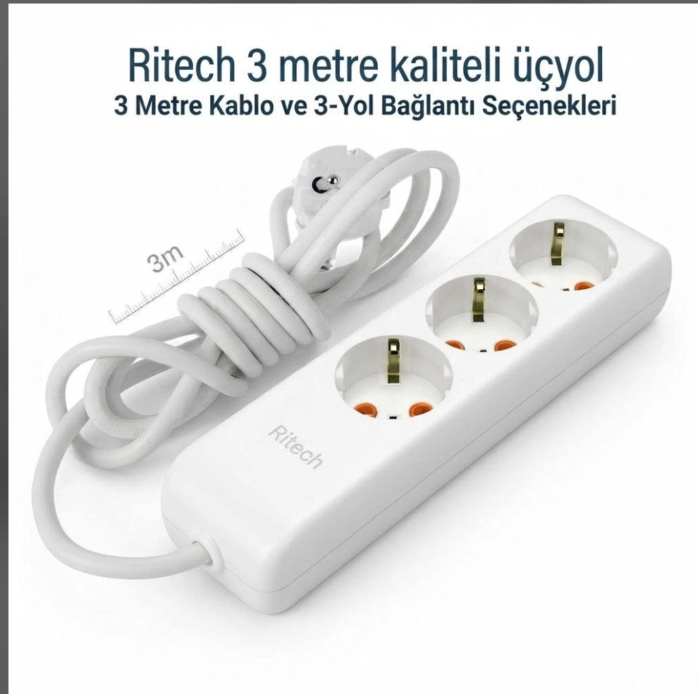 3 LÜ 3 MT KABLOLU ÜÇYOL