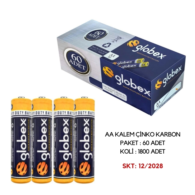 GLOBEX KALIN KALEM PİL AA   60 LI PAKET 