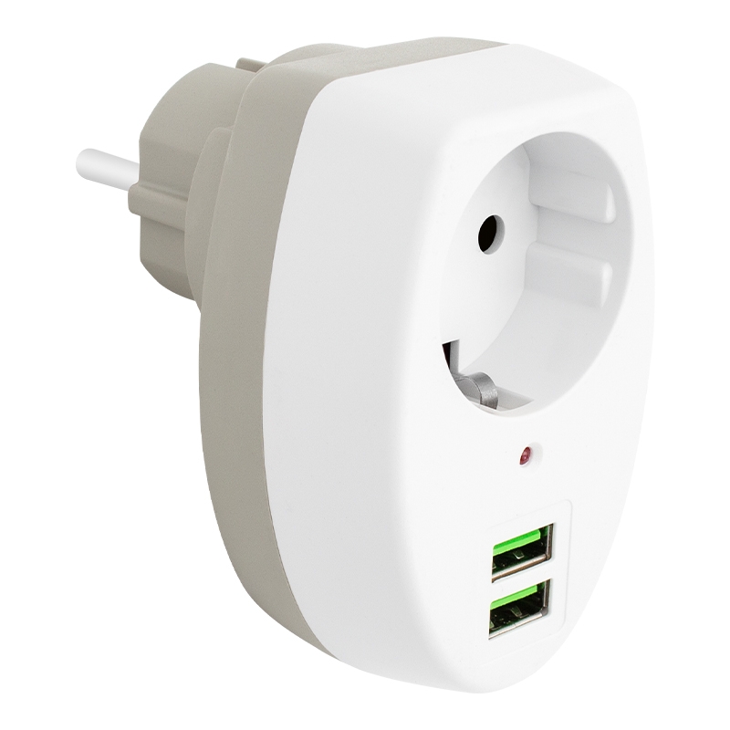  PM-4911 10 AMPER - 2500 WATT 2 USB’Lİ TEKLİ TERMAL AKIM KORUMALI PRİZ