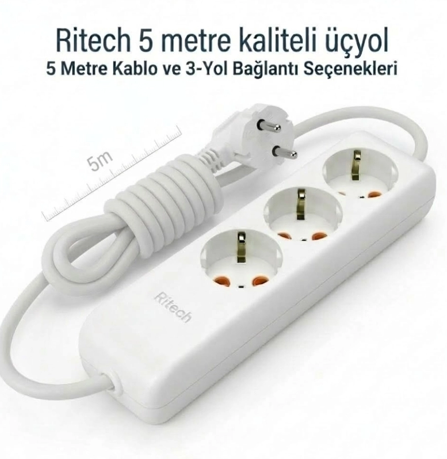 3 LÜ 5 METRE KABLOLU ÜÇYOL