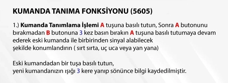 433 MHZ KODLANABİLİR KEPENK KUMANDASI  5605