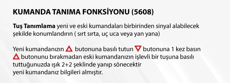 OF04 KODLANABİLİR VE KOPYALANABİLİR GARAJ KUMANDASI 5608