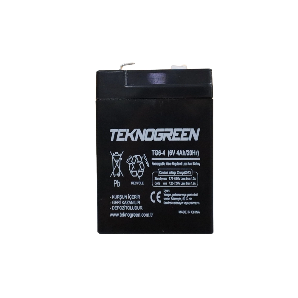 TEKNOGREEN 6 VOLT 4 AMPER IŞILDAK AKÜSÜ KALİTELİ