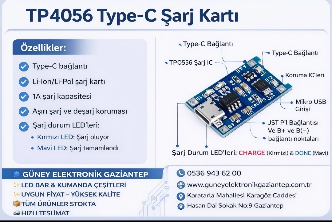 18650 3,7 PİL ŞARZ DEVRESİ 24015