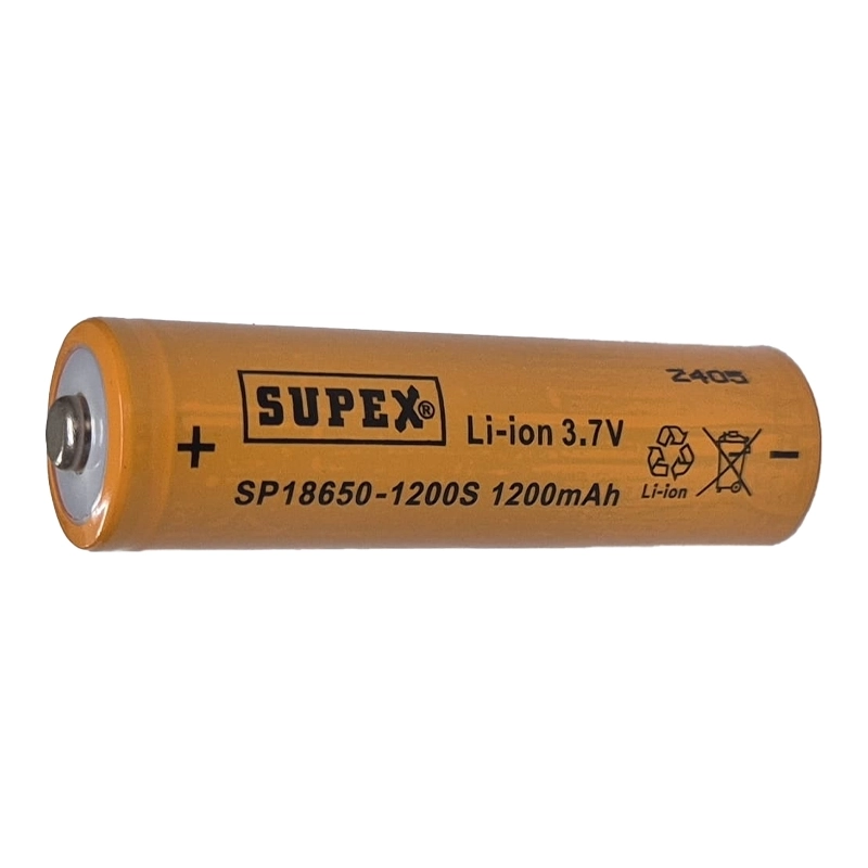  SUPEX 3,7 VOLT 18650  1200 MA BAŞLIKLI PİL