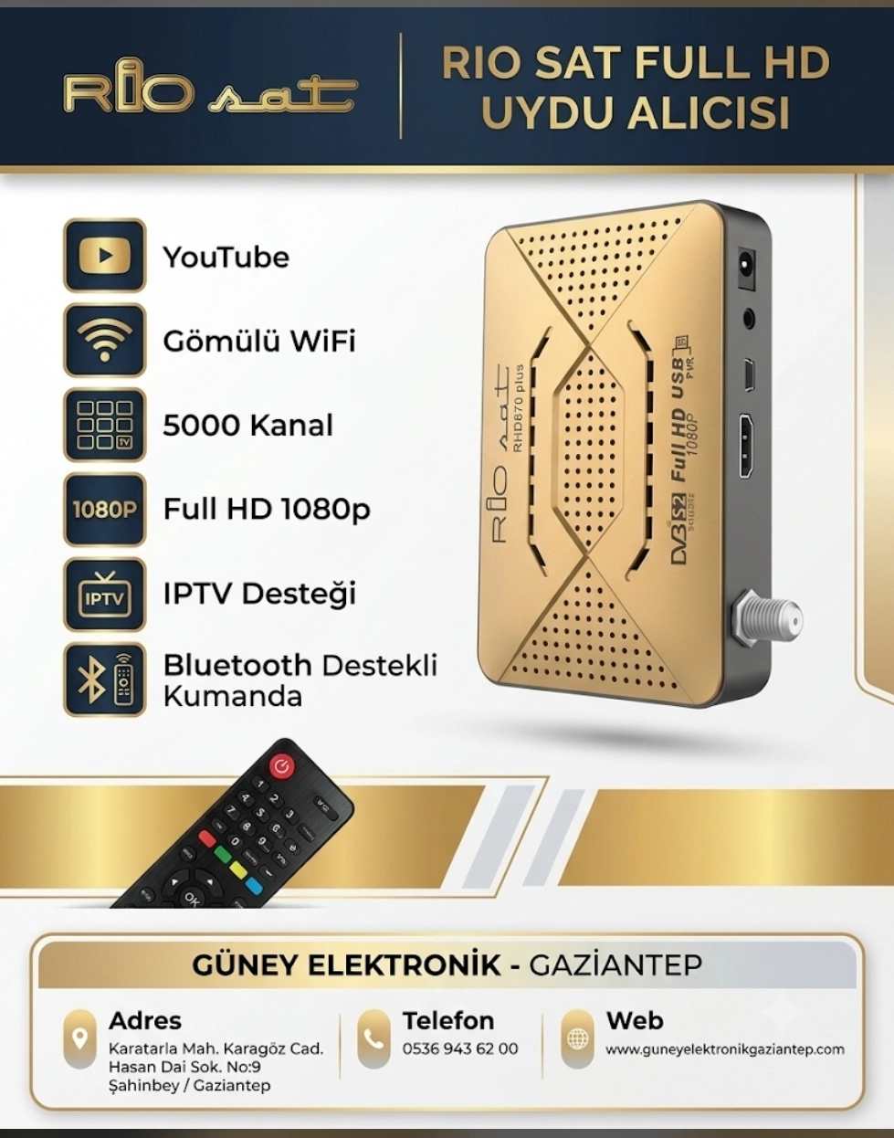 RİOSAT 870 PLUS   DAHİLİ WİFİLİ 