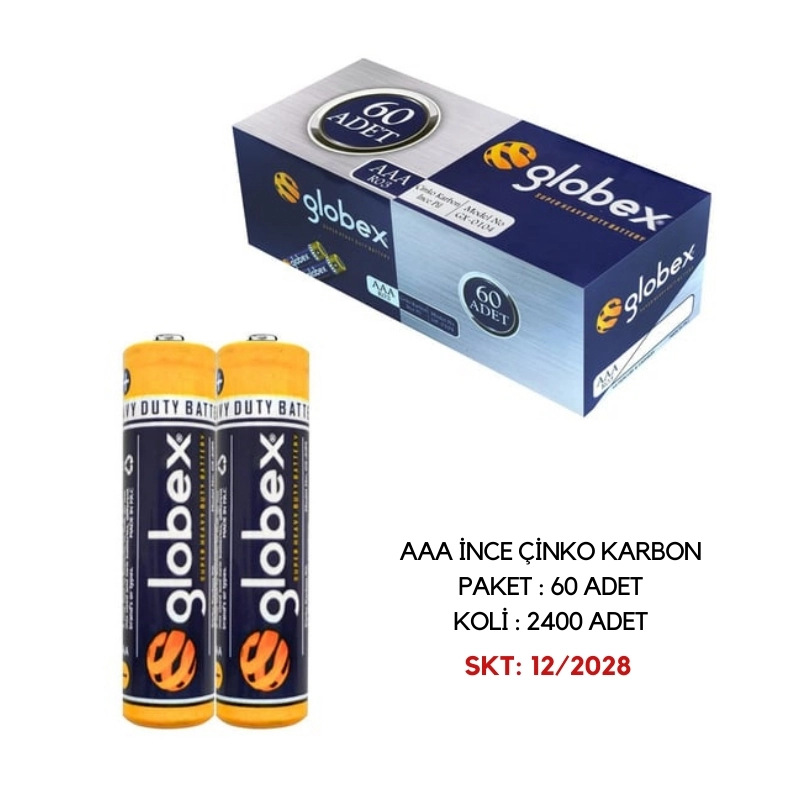 GLOBEX İNCE AAA PİL 60 LI   