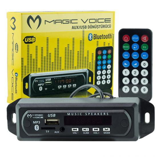 MAGICVOICE USB-400 BLUETOOTH/AUX USB/SD/MMC MİKROFONLU-KUMANDALI OTO TEYP ÇEVİRİCİ DİJİTAL PLAYER 16399