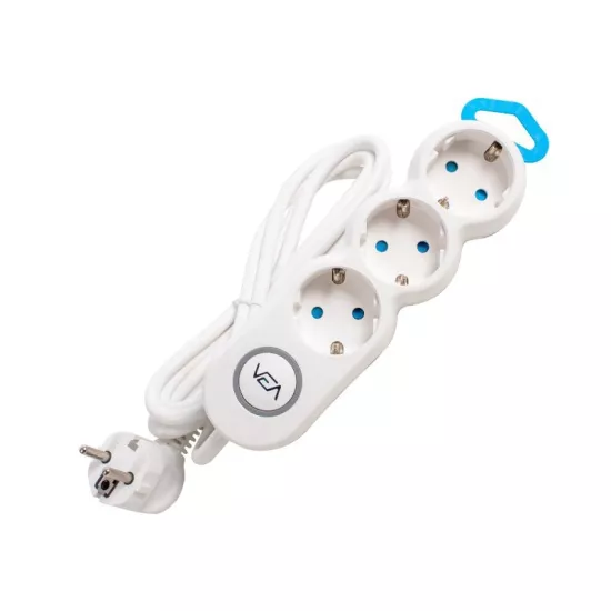 VEA VE-2S3S 3’LÜ 1.5 METRE KABLOLU ANAHTARLI GRUP PRİZ  18403