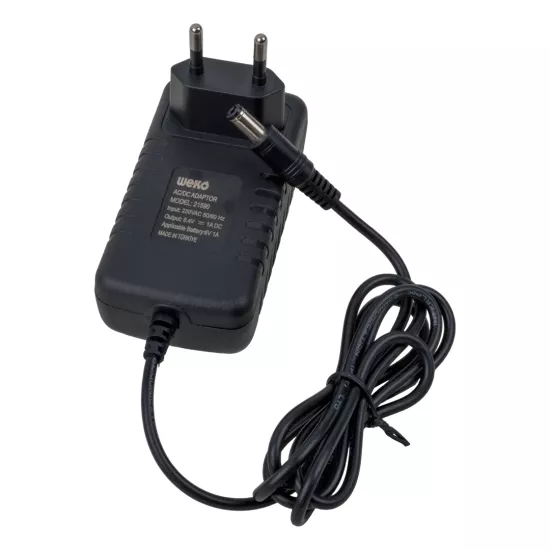  8.4 VOLT - 1 AMPER - 8.4 WATT 5.5*2.5 UÇLU LİTYUM PİL LEDLİ YERLİ ÜRETİM ŞARJ ADAPTÖRÜ (OUT:6V-1A)  21590