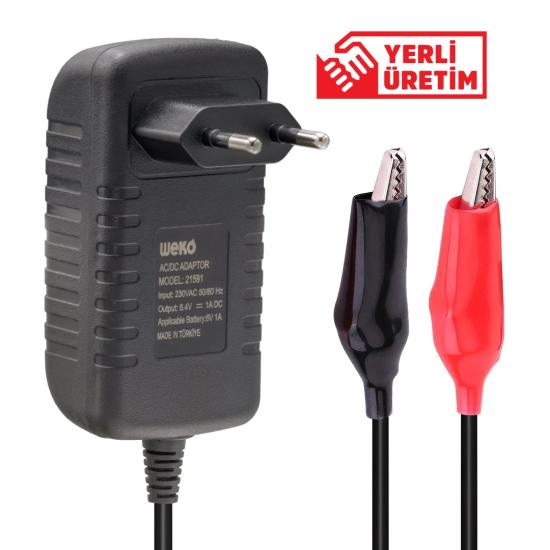  8.4 VOLT - 1 AMPER - 8.4 WATT 5.5*2.5 UÇLU LİTYUM PİL LEDLİ YERLİ ÜRETİM ŞARJ ADAPTÖRÜ (OUT:6V-1A)21591