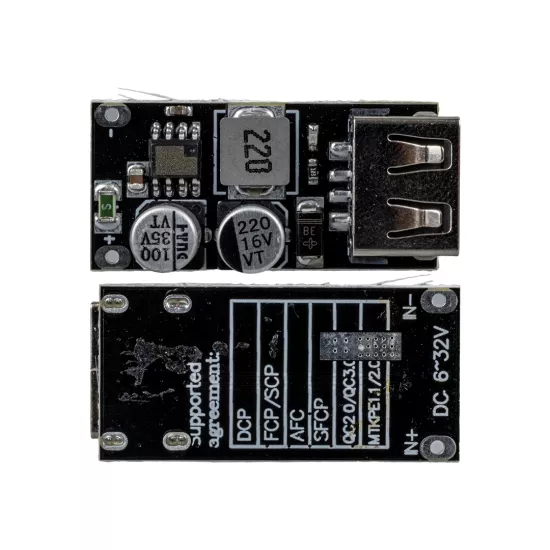WK-22853 USB-A DC VOLTAJ DÜŞÜRÜCÜ MODÜL TELEFON ŞARJ DEVRESİ GİRİŞ 6-32V ÇIKIŞ 5V TO Q.C3.0 STEP DOWN  