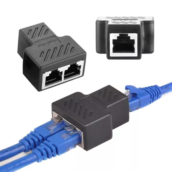 PM-26130 RJ45 TO 2X RJ45 DİŞİ METAL ARA APARAT 1.KALİTE KAPLİN COUPLER SPLİTTER