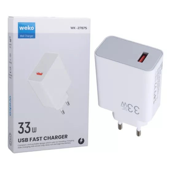WK-27875 M11 33W TURBO USB ŞARJ BAŞLIK ADAPTÖRÜ