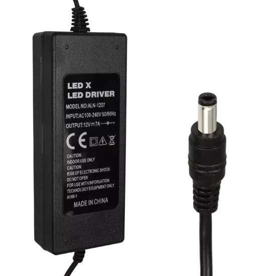 LEDX ALN-1207 12 VOLT - 7 AMPER 5.5*2.5 UÇLU PLASTİK KASA MASAÜSTÜ ADAPTÖR 29454