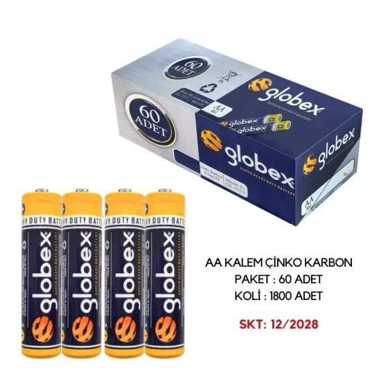 GLOBEX KALIN KALEM PİL AA   60 LI PAKET 
