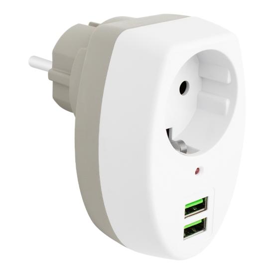  PM-4911 10 AMPER - 2500 WATT 2 USB’Lİ TEKLİ TERMAL AKIM KORUMALI PRİZ