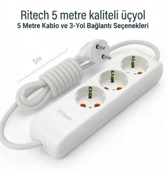 3 LÜ 5 METRE KABLOLU ÜÇYOL