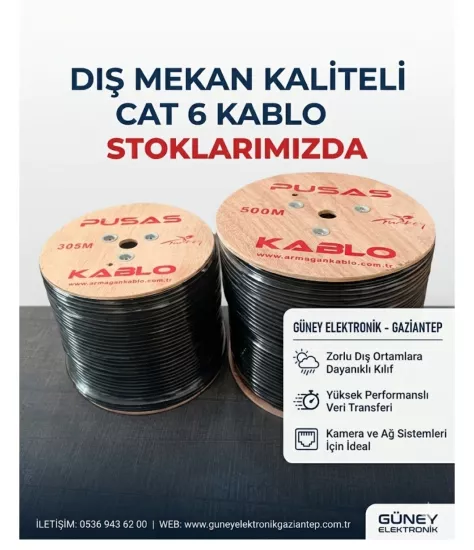 DIŞ MEKAN KALİTELİ 500 METRE CAT 6 KABLO 