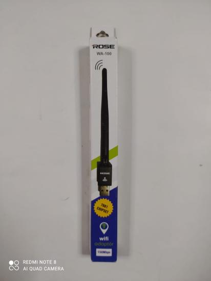   Rose WA-100 6dbi 150 Mbps 7601 Işlemcili Wifi Adapter ROSE WA-100 7601 Çipsetli USB Wifi Anten