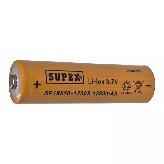  SUPEX 3,7 VOLT 18650  1200 MA BAŞLIKLI PİL
